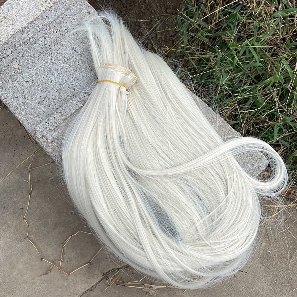 NWT 33” white icy pearl straight long Invisible wire hair extensions